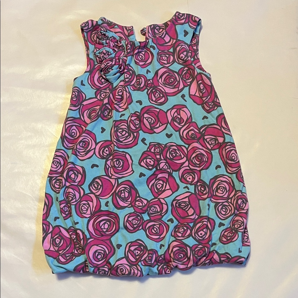 Garnet Hill Pink and Blue Floral Kids Dress
